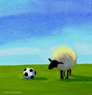 Meg+McLean+soccer+ball+sheep